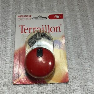 Terraillon Red Kitchen Mechanical Timer 60-minute countdown no batteries require